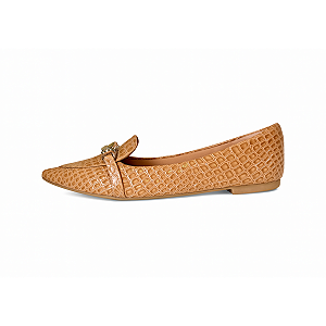 Sapatilha Mocassim Feminino Croco Verniz Fivela Bico Fino