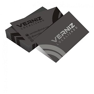 1000 UNID CARTOES DE VISITA COUCHE 300G LAM FOSCA E VERNIZ LOCALIZADO FRENTE E VERSO - 4X4