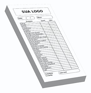 1000 UNID COMANDAS APERGAMINHADO 63G 100X210MM - IMPRESSÃO OFFSET 1X0