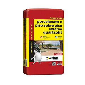 Argamassa 20kg externo porcelanato e piso sobre piso Quartzolit