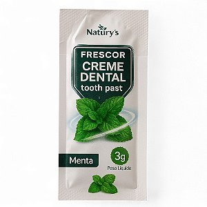 100 Cremes Dental Natury’s Frescor Menta 3g Sem Flúor