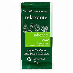 Kit 100 Sabonetes 20g Naturys Aromaterapia Relaxante – Algas Marinhas, Aloe Vera e Calêndula