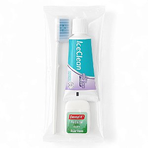 Kit Higiene Bucal – Escova Adulto, Creme Dental IceClean 50 g e Fio Dental Dental K