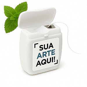 Kit 50 Fio Dental 25m Extra Fino Menta Menta Personalizado