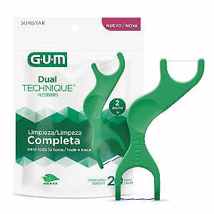 Fio Dental com Haste GUM Dual Technique – 20 Unidades | Sabor Menta