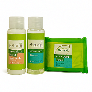 Kit Shampoo + Condicionador 35ml + Sabonete 20g Erva Doce – Naturys