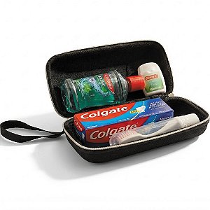 Kit Viagem Dental Completo: 4 Itens Essenciais (Colgate + Fio Dental) e Estojo