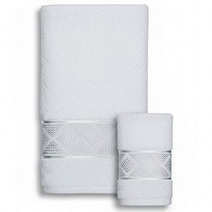 Kit Toalha Capri 100% Algodão | Banho e Rosto Branca Luxo