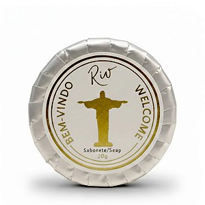 Kit 50 Sabonetes 20g Personalizados - Logomarca em Dourado - Luxo para Brindes e Hotelaria