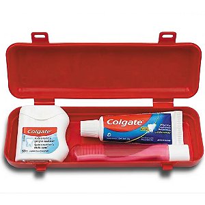 Kit Higiene Dental Colgate Completo com Estojo - Ideal para Viagem e Brindes