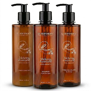 Kit Luxo Le Botanique: Shampoo, Condicionador e Sabonete Líquido Melon & Jasmine (400ml)