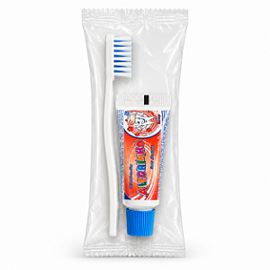 100 Kits Dental Kids Wegreen Escova + Creme Dental Sabor Morango