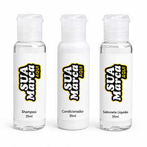 50 Kits Personalizado Wegreen – Shampoo, Condicionador e Sabonete Líquido 35ml com a Sua Marca