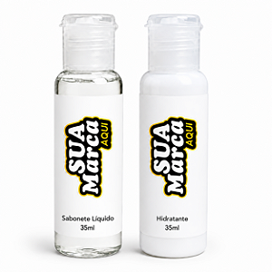 50 Kits Amenities Personalizado Wegreen – Sabonete Líquido 35ml + Hidratante 35ml