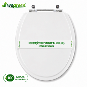 100 Faixas Sanitária Higienização Verificada 48 x 3,5 cm | Para Hotéis, Hospitais, Pousadas e Resorts