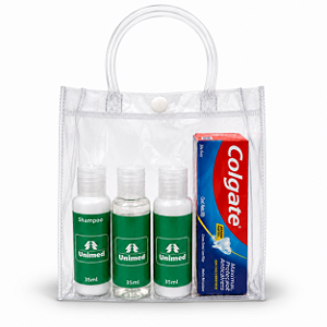 Kit Higiene Personalizado com Necessaire | Shampoo, Colgate e Escova