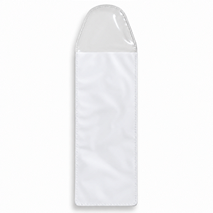 Kit 50 Necessaires Envelope em PVC Transparente com Fundo Branco 16x6cm