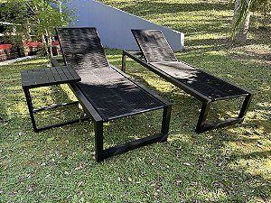 Conjunto de espreguiçadeira Noronha com mesa lateral by DeckDecor