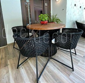 Conjunto de Mesa Itapema 4L - Corda Náutica by DeckDecor