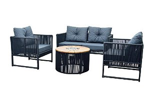 Conjunto de Sofá Bahia com Champanheira em Madeira Cumaru by DeckDecor