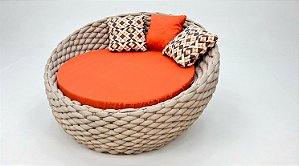 Chaise Minas em tricô náutico