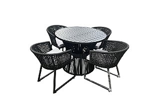 Conjunto de mesa 4 lugares para área gourmet - Corda náutica