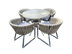 Conjunto de Mesa Itapema Tricô 4 Lugares - 100"
