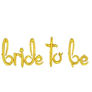 Balão Metalizado Frase "Bride To Be" na Cor Dourada
