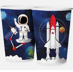 COPO PAPEL 180ML ASTRONAUTA 12UN