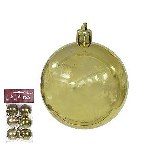 BOLA NATAL METALIZADA C/6 UND (DOURADO) 4cm (FLORARTE) Vol. 19