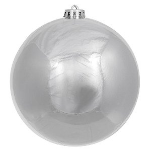 BOLA NATAL METALIZADA (PRATA) 15cm (FLORARTE) Vol. 14 a 15