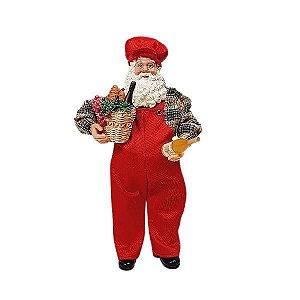 RESINA NATAL PAPAI NOEL C/VINHO (VERMELHO) 27,55cm (FLORARTE) Vol. 15