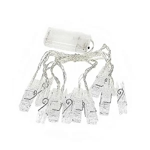 Cordão Prendedor com Luz LED – 1,8m – 10 prendedores