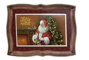 BANDEJA PLT PAPAI NOEL COLORIDO 43X32X2cm (FLORARTE) Vol. 8
