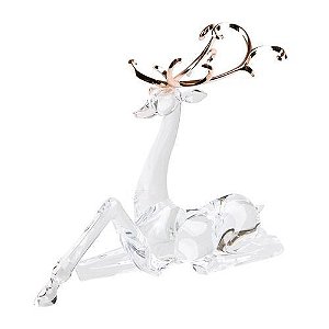 Rena de Cristal deitada 32cm