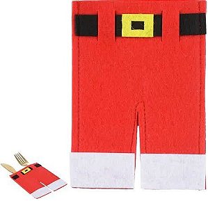 NATAL PORTA TALHER CALCA NOEL (VERMELHO) 14X10cm (FLORARTE) Vol. 5