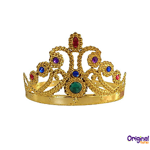 COROA PLASTICA BORBOLETA DOURADO
