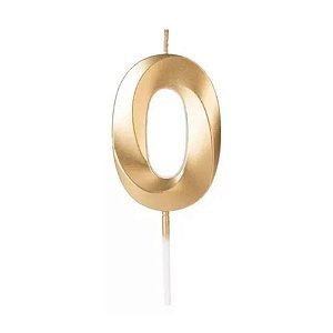 Vela Design Dourada Numero 0