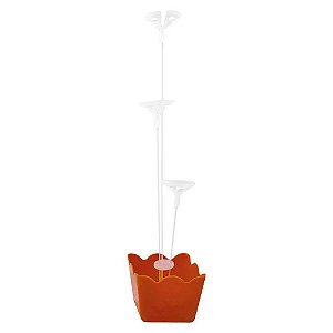 SUPORTE P/ BALOES CACHEPOT C/ 3 HASTES - LARANJA