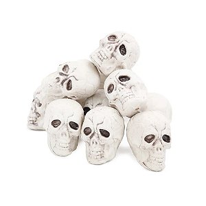 ENFEITE CRANIO ESQUELETO BCO PT C/12 UN