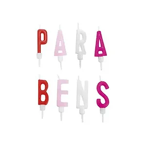 VELA PARABÉNS COLORIDA CONTEM 8 VELAS