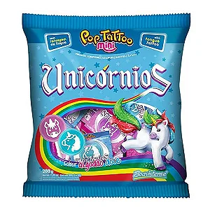 PIRULITO POP TATTOO MINI UNICORNIOS 200G
