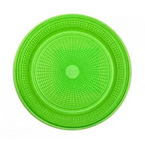 Prato Biodegradável Trik Trik 15cm Verde Neon - 10 unidades