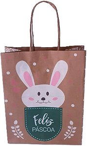 Sacola Kraft Natural – Páscoa Pocket - 23,5cm x 17cm x 28cm