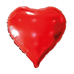 Balão Metalizado Coração Vermelho Com Gás Hélio – 20” (50 cm) 1 unidade