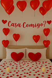 Faixa Decorativa “Casa Comigo” – Glitter Vermelho – 1 unidade