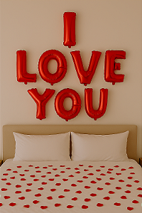 Kit Balão Metalizado “I LOVE YOU” – 40 cm – Vermelho