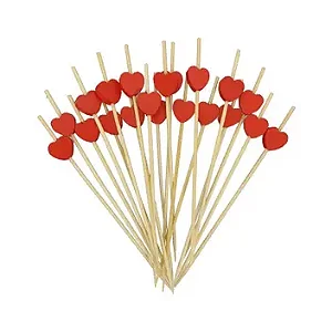 Palito Decorativo para Petiscos – Coração – 20 unidades