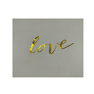Guardanapo de Papel Dupla Camada Love Dourado 33x33cm – 20 Unidades
