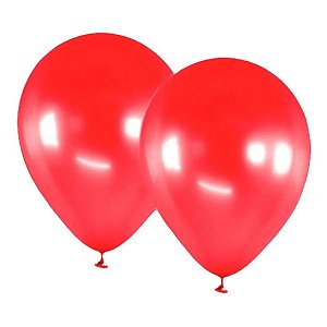 Balão de Látex Redondo Liso Vermelho – 7” – 50 Unidades